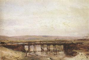 Eugene Isabey The Wooden Bridge (mk05) France oil painting art